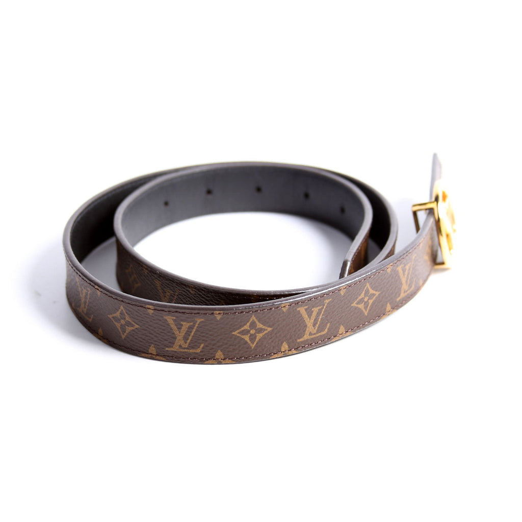 LV Circle 25MM Reversible Leather/Monogram Belt Size 80/32