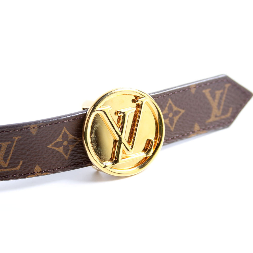 LV Circle 25MM Reversible Leather/Monogram Belt Size 80/32