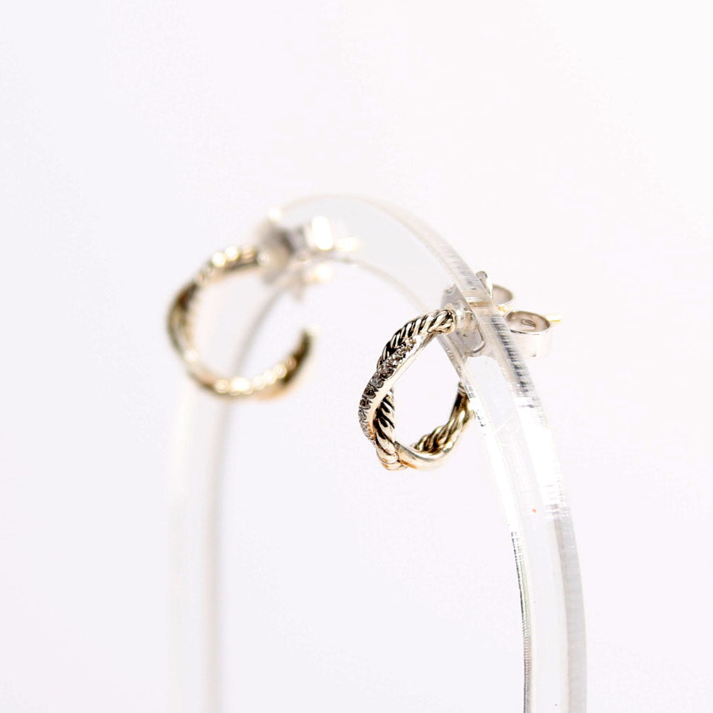 EARRINGS: PETITE INFINITY HUGGIE HOOPS 925/PAVE