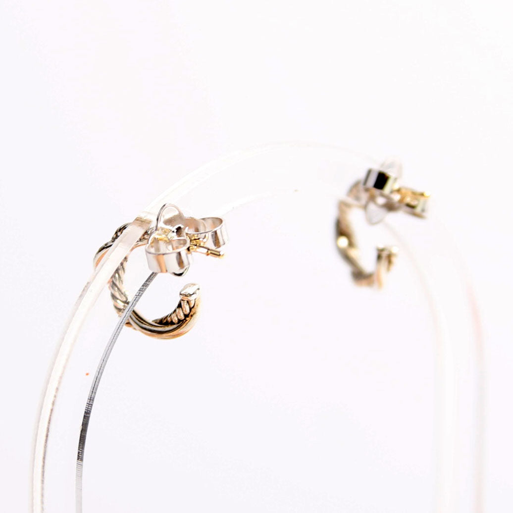 EARRINGS: PETITE INFINITY HUGGIE HOOPS 925/PAVE