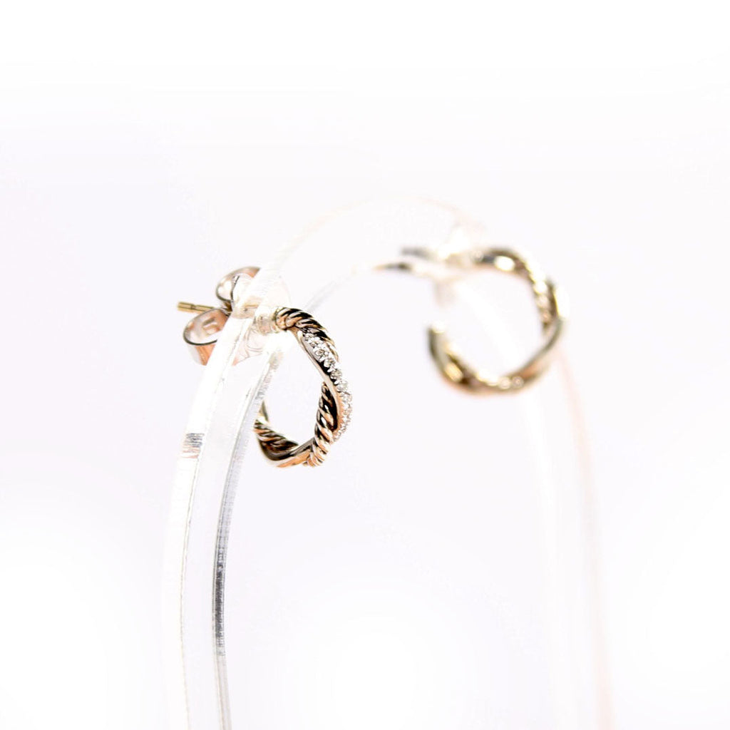 EARRINGS: PETITE INFINITY HUGGIE HOOPS 925/PAVE