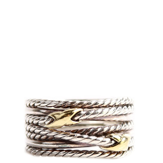 Double X Crossover Ring 925/750 Size 9.5