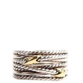 Double X Crossover Ring 925/750 Size 9.5