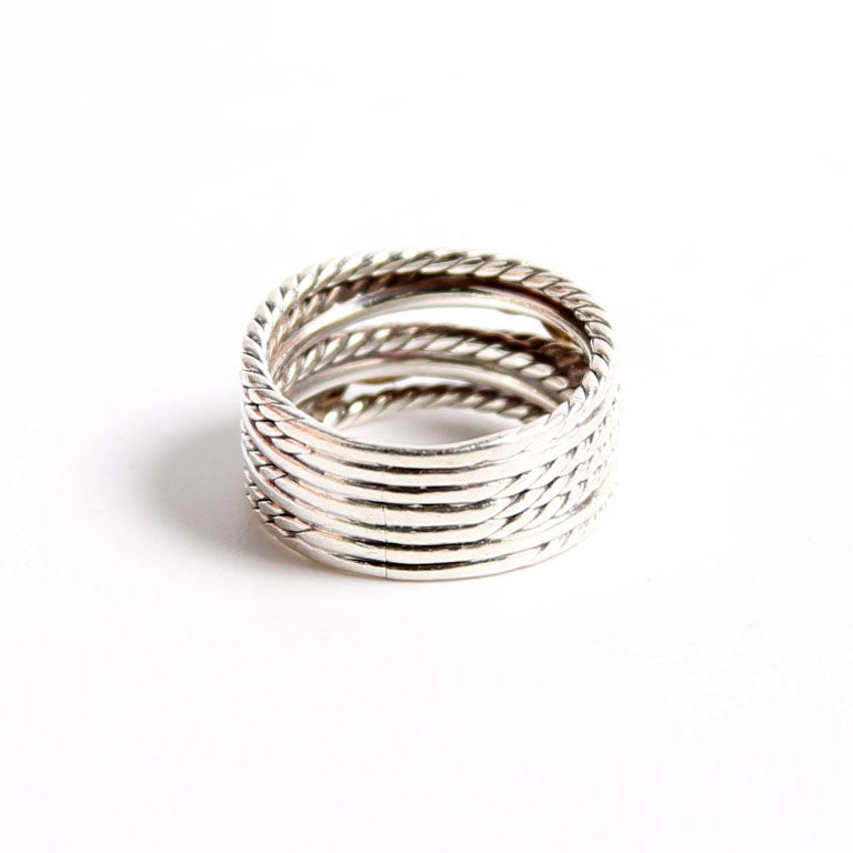 Double X Crossover Ring 925/750 Size 9.5
