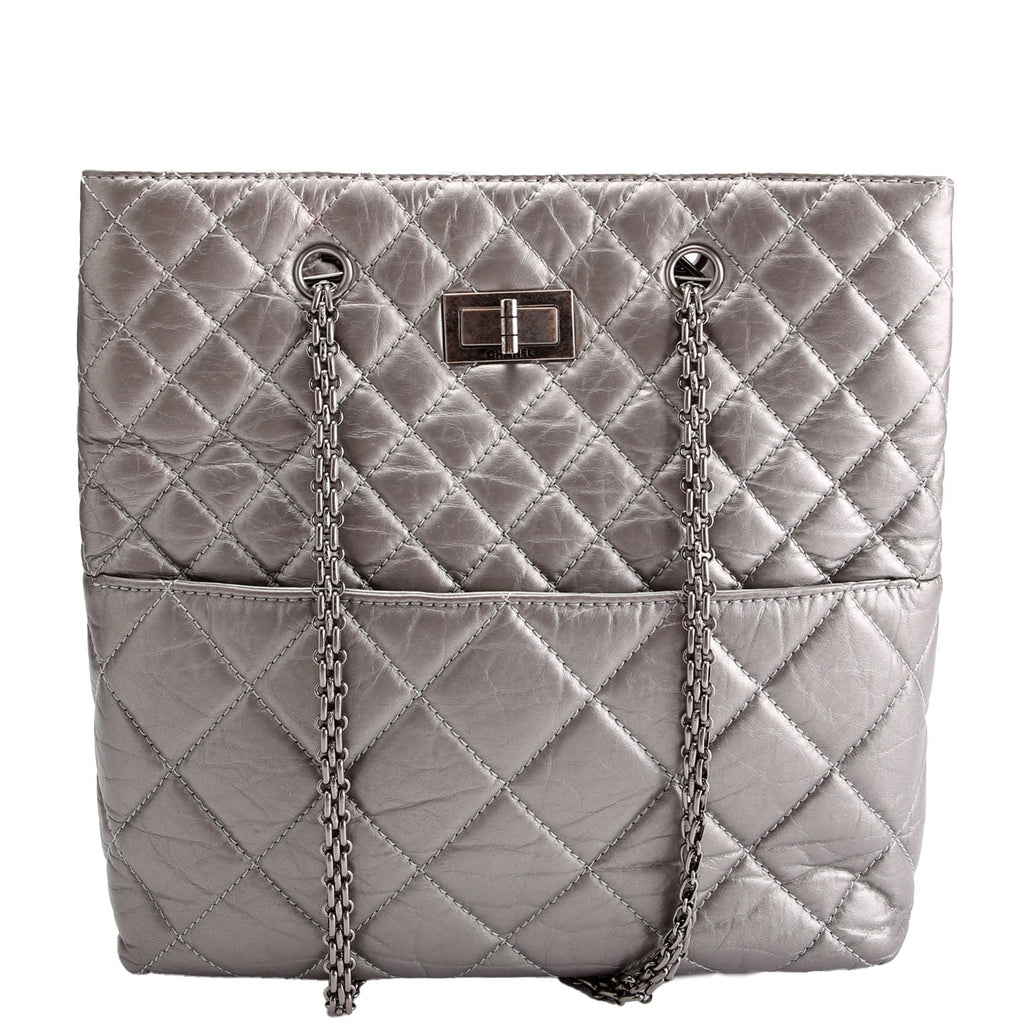 Reissue Tall Tote Quilted Aged Calfskin14M Silver