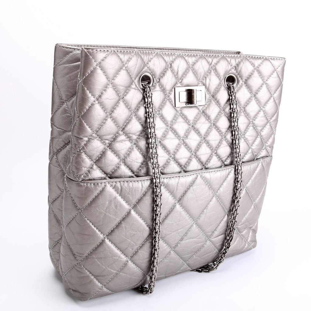 Reissue Tall Tote Quilted Aged Calfskin14M Silver