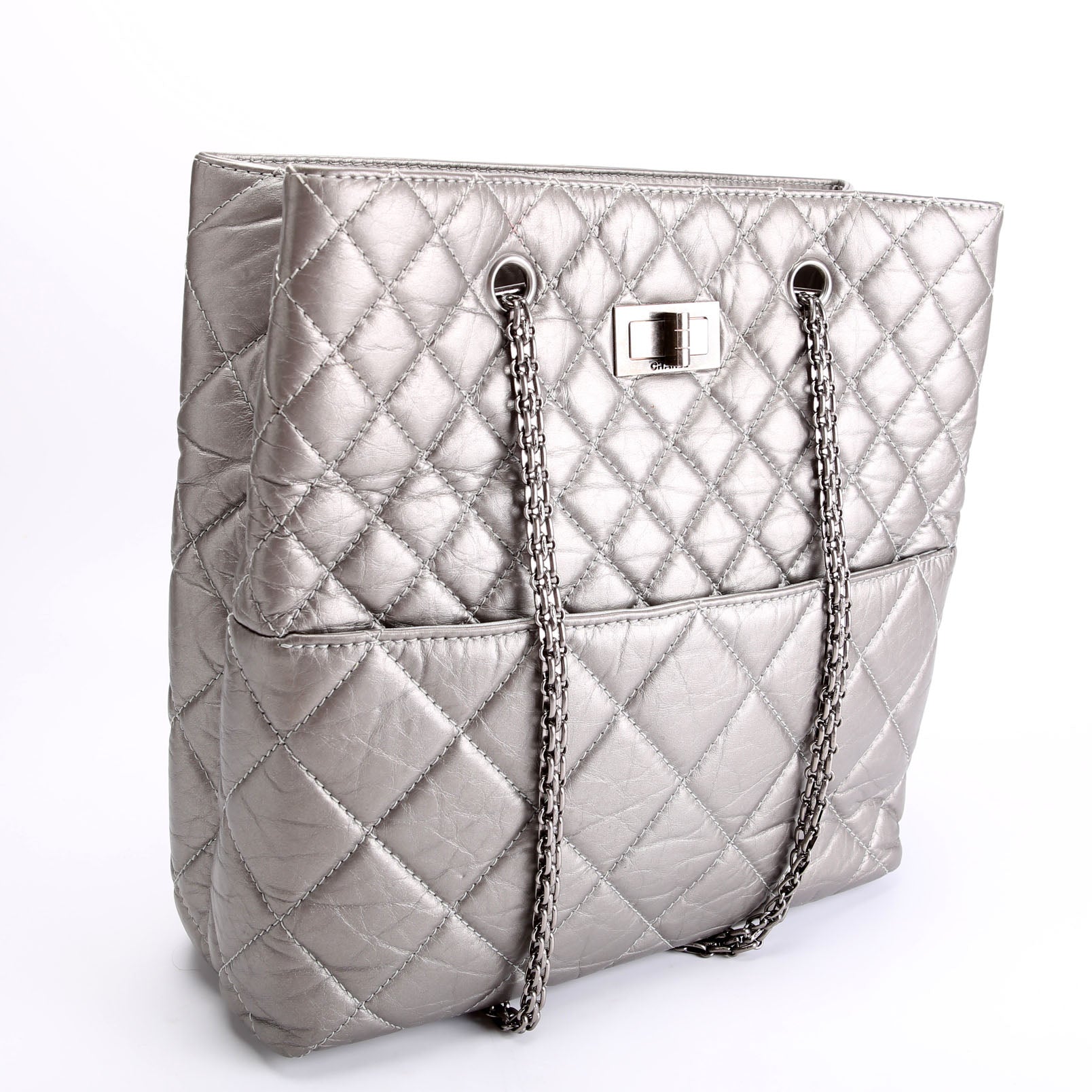 Reissue Tall Tote Quilted Aged Calfskin14M Silver