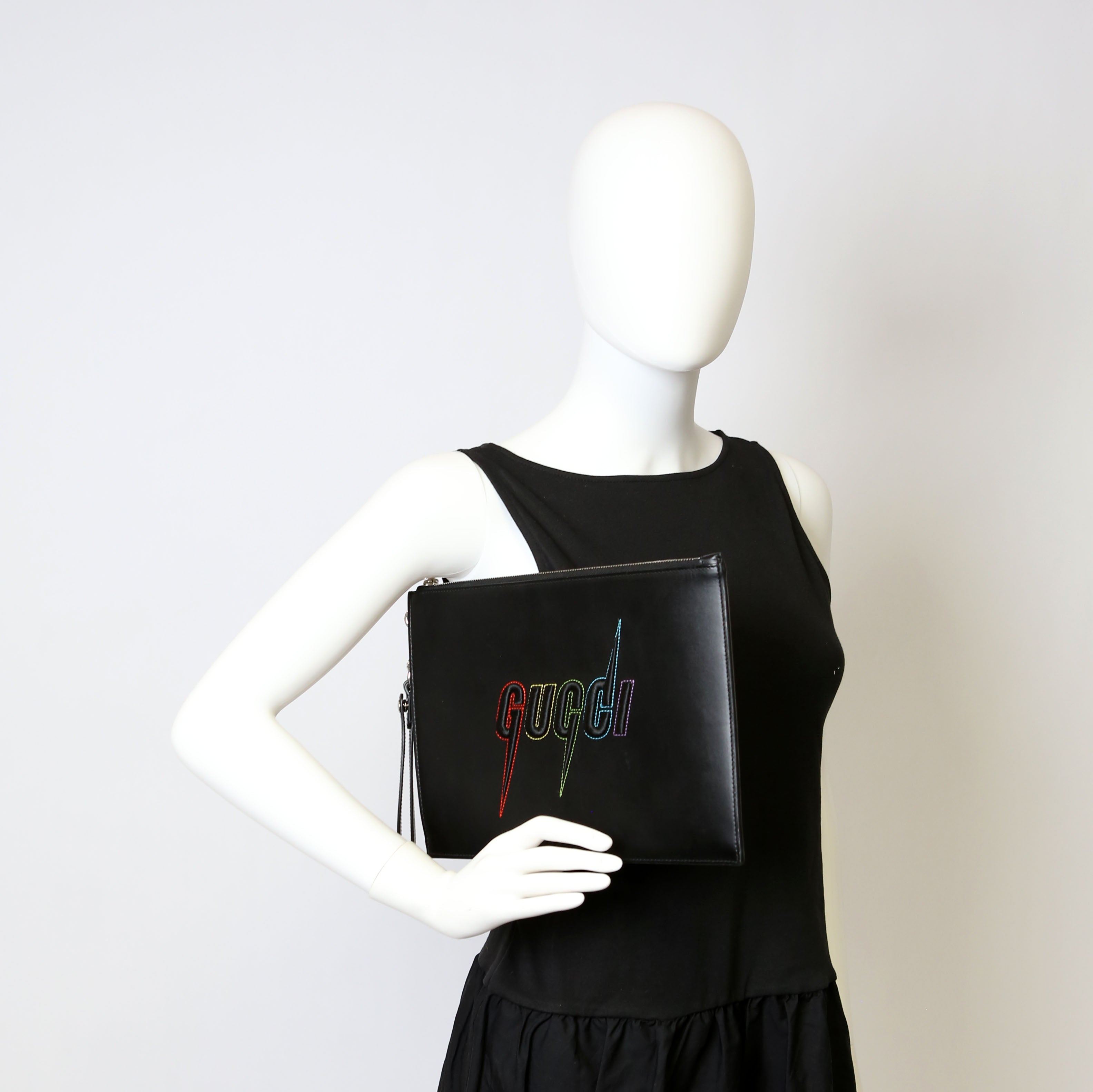 597678 Blade Embroidered Wristlet Pouch Black