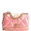 Quilted Metallic Lambskin 19 Small Flap 31M Pink
