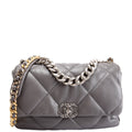 Quilted Goatskin 19 Medium Flap RFID Grey