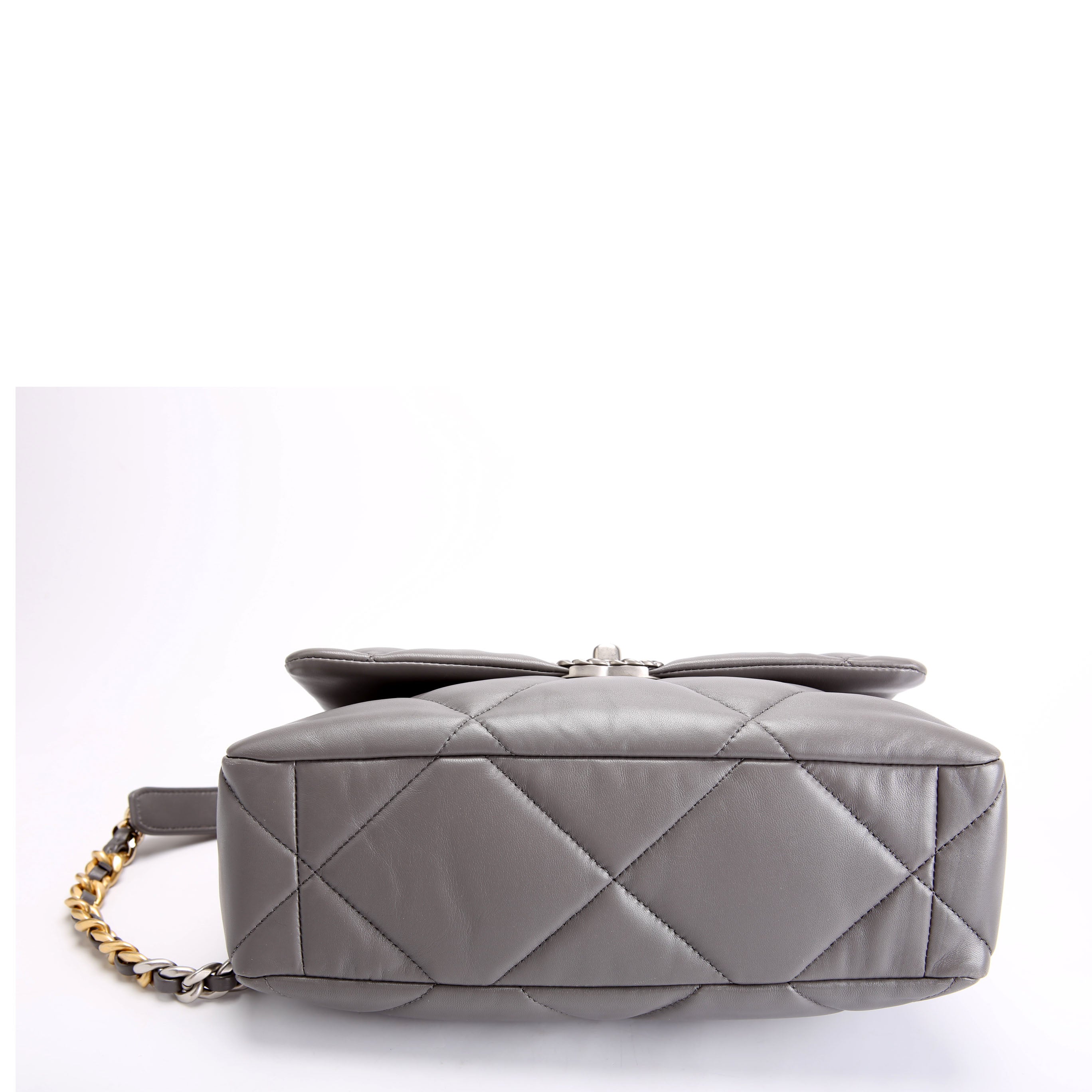 Quilted Goatskin 19 Medium Flap RFID Grey