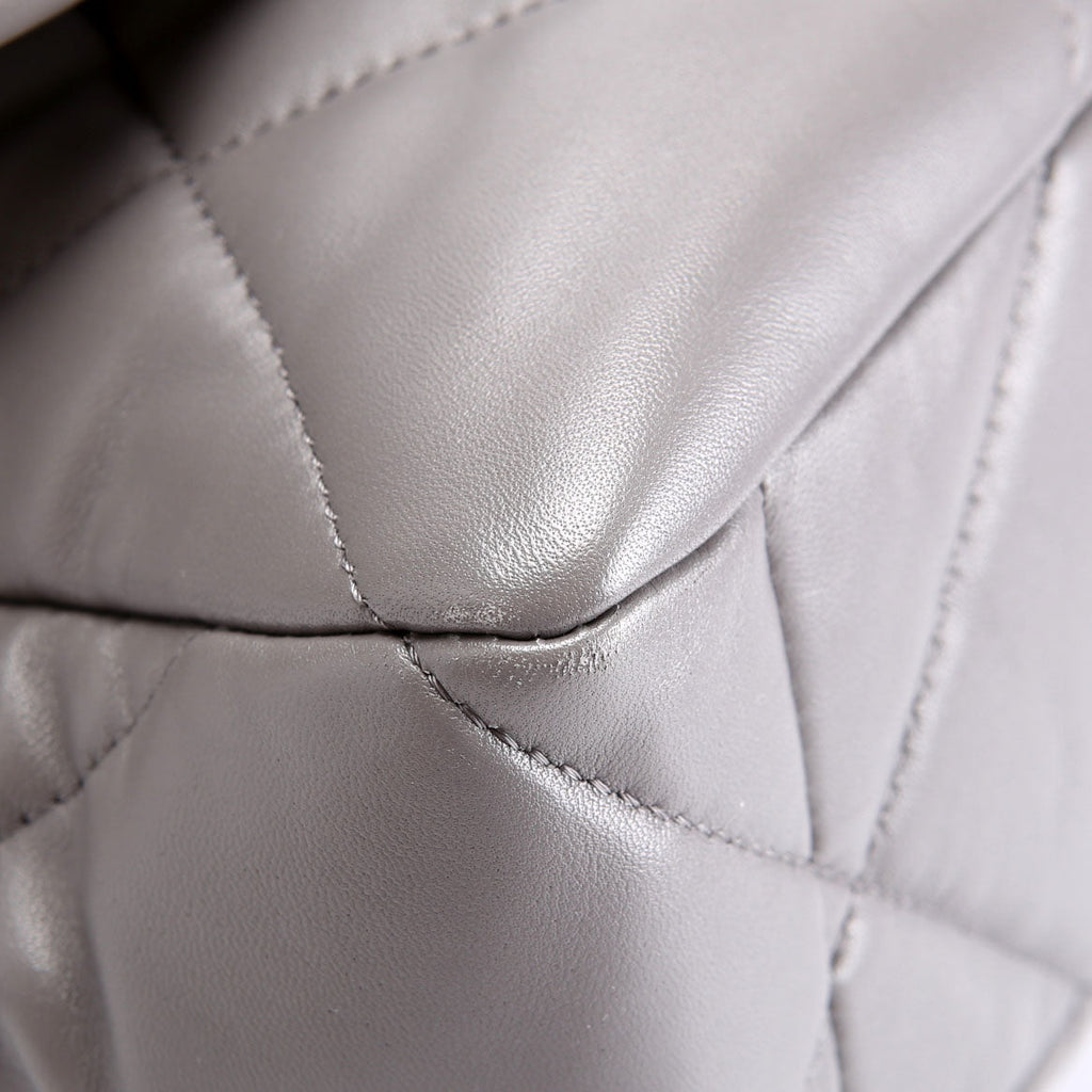 Quilted Goatskin 19 Medium Flap RFID Grey