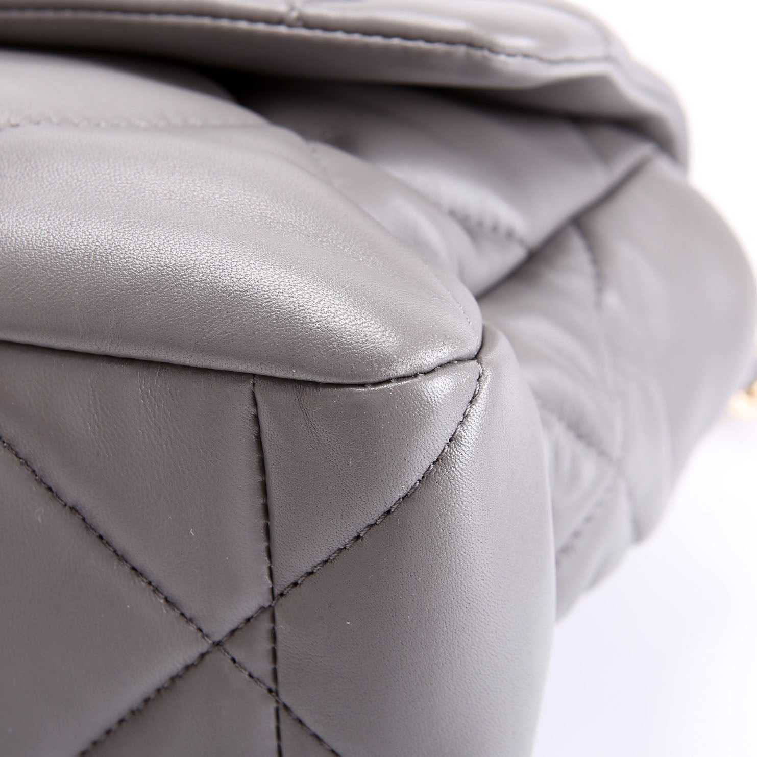 Quilted Goatskin 19 Medium Flap RFID Grey