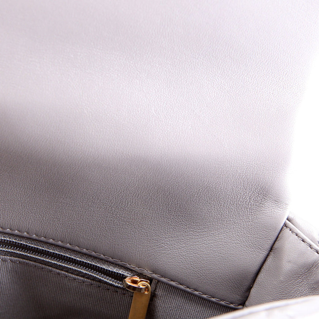 Quilted Goatskin 19 Medium Flap RFID Grey