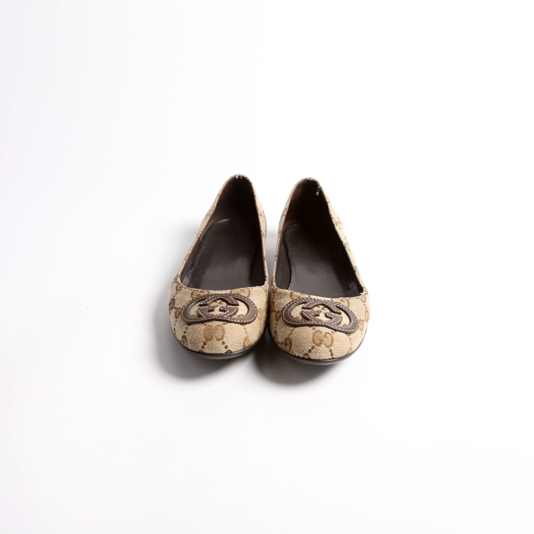 GG Canvas Ballet Flats Size 36.5