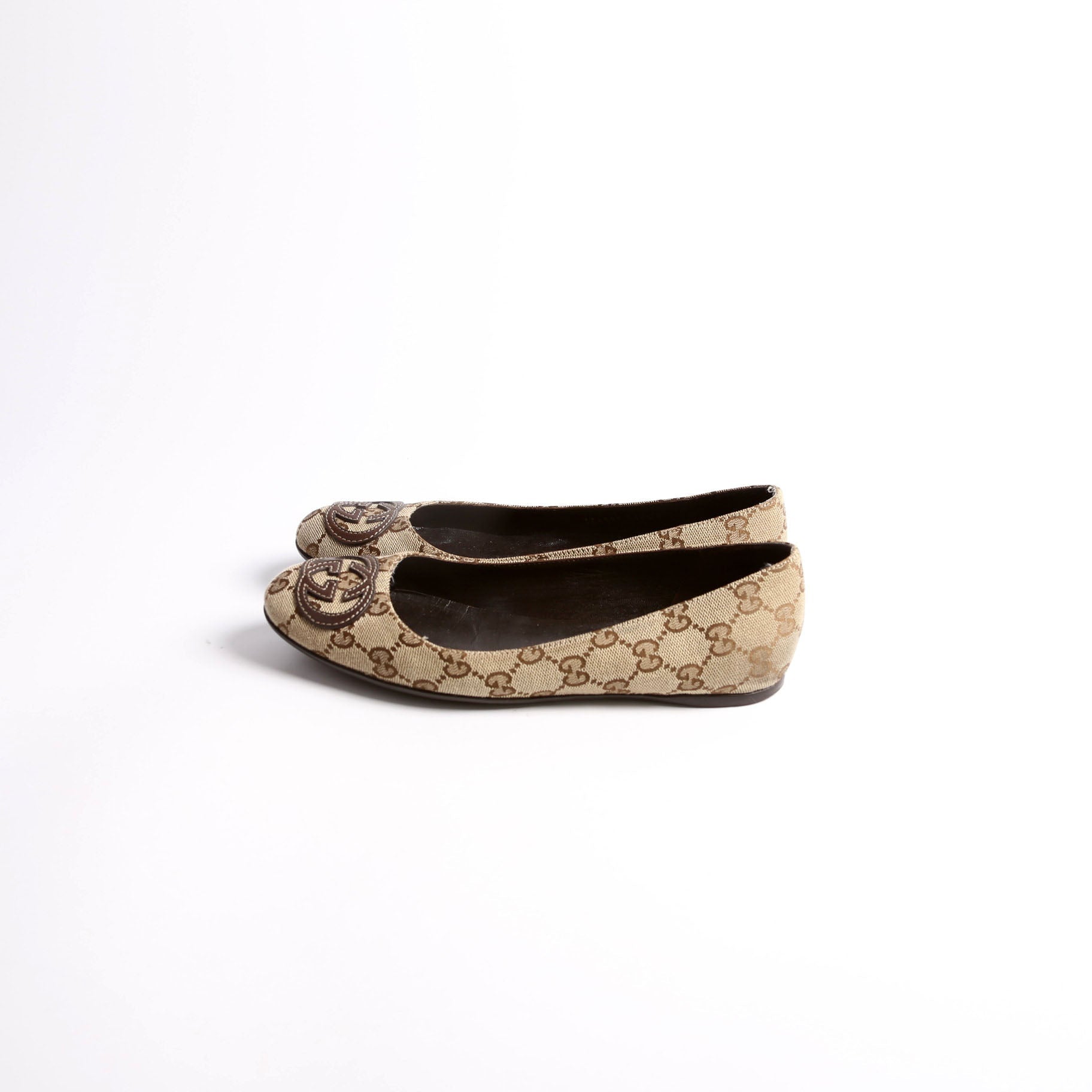 GG Canvas Ballet Flats Size 36.5