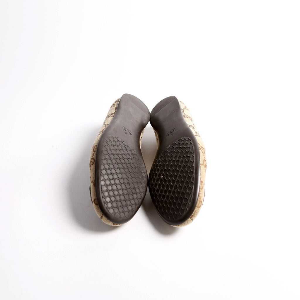 GG Canvas Ballet Flats Size 36.5