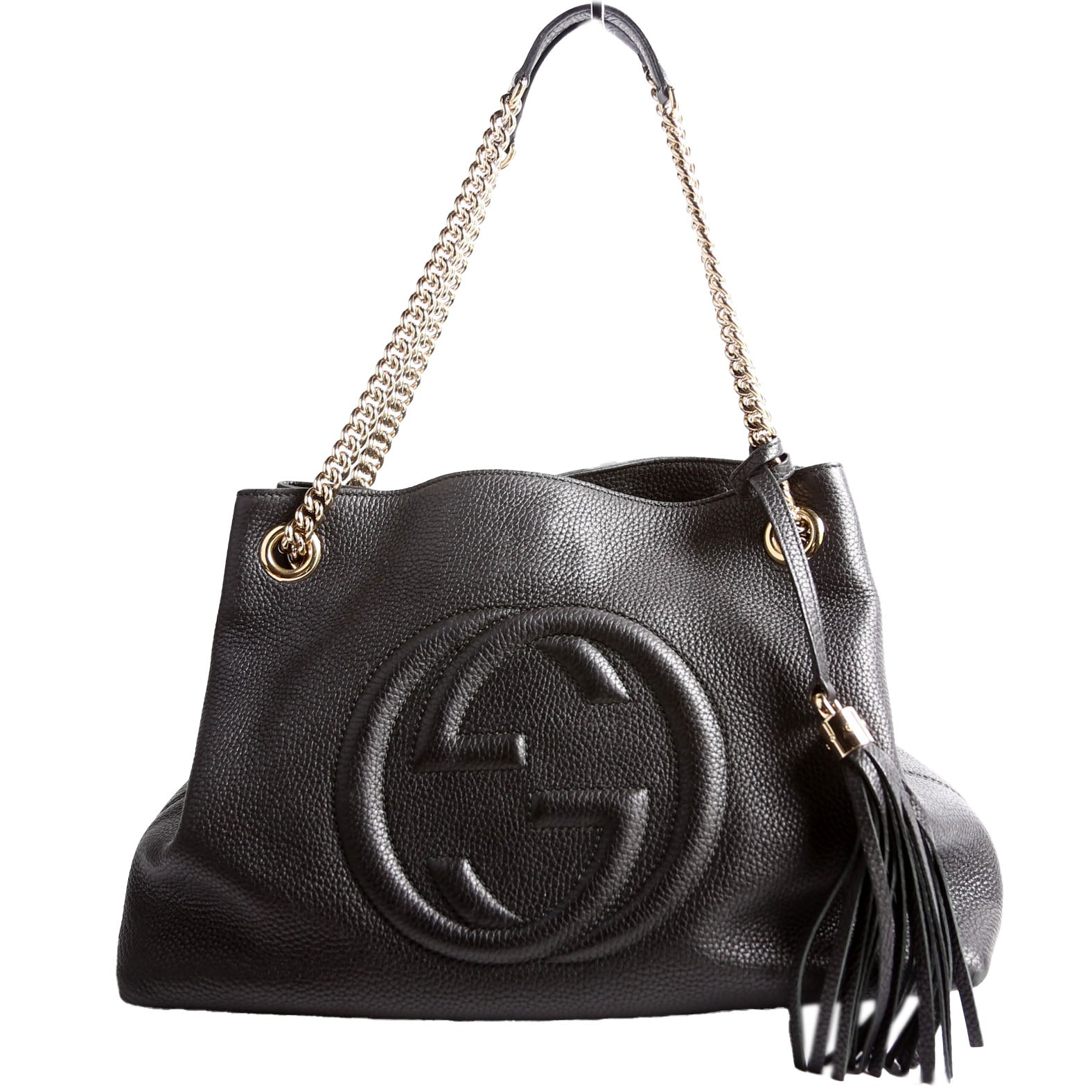 308982 Soho Leather Shoulder Medium Black