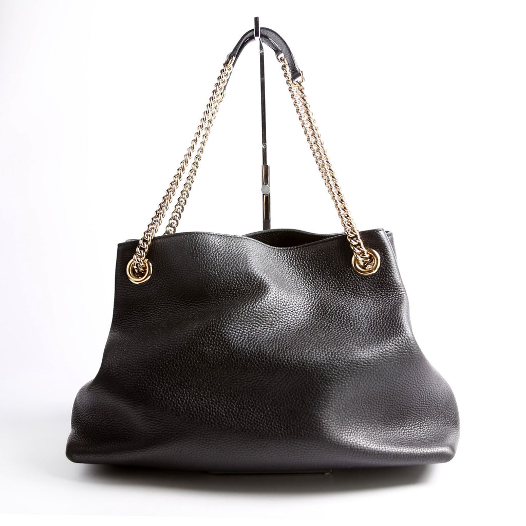 308982 Soho Leather Shoulder Medium Black