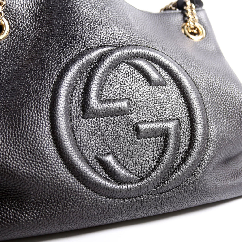 308982 Soho Leather Shoulder Medium Black