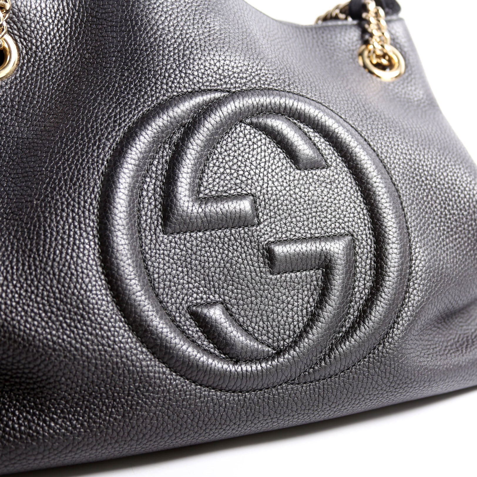 308982 Soho Leather Shoulder Medium Black