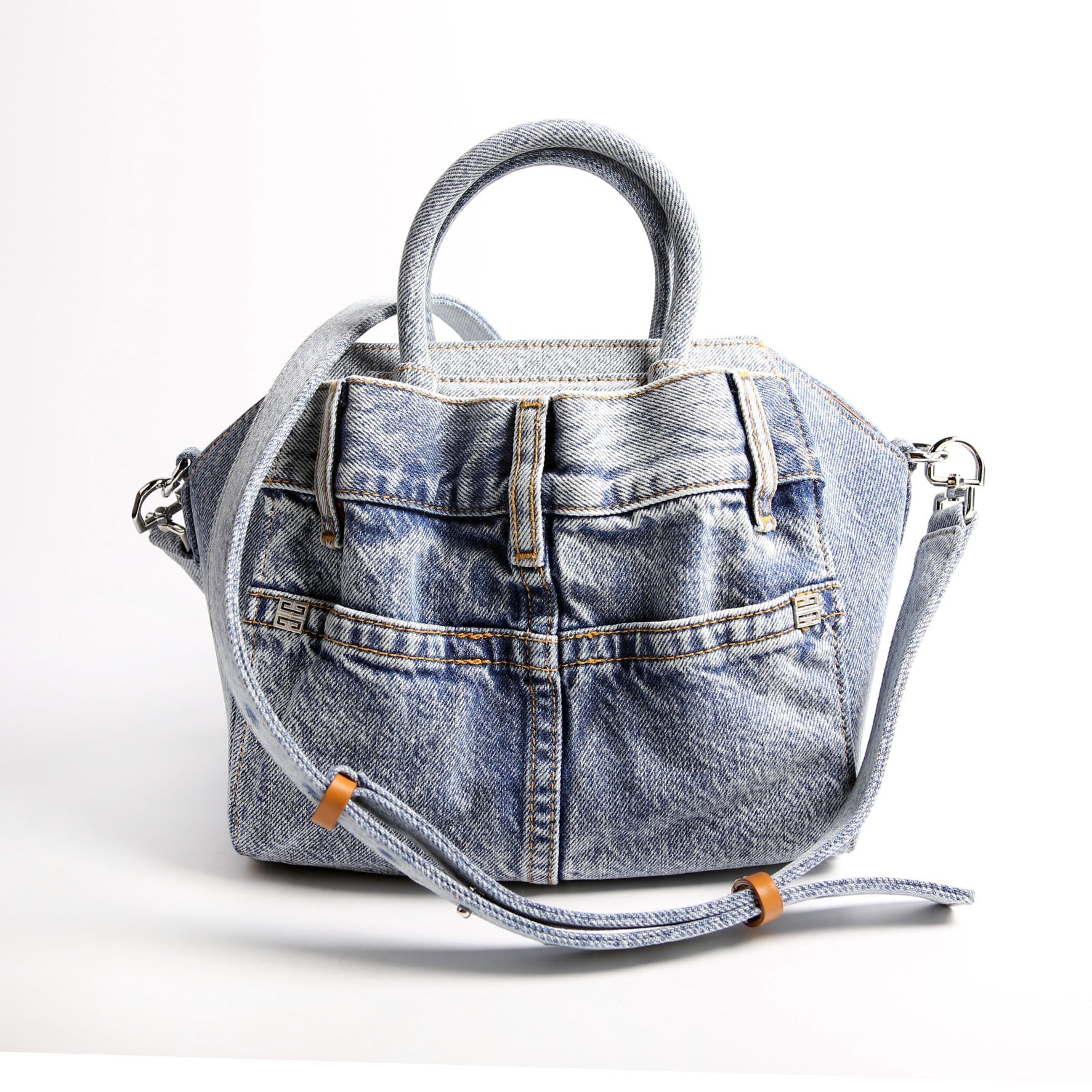 Mini Antigona Lock Denim
