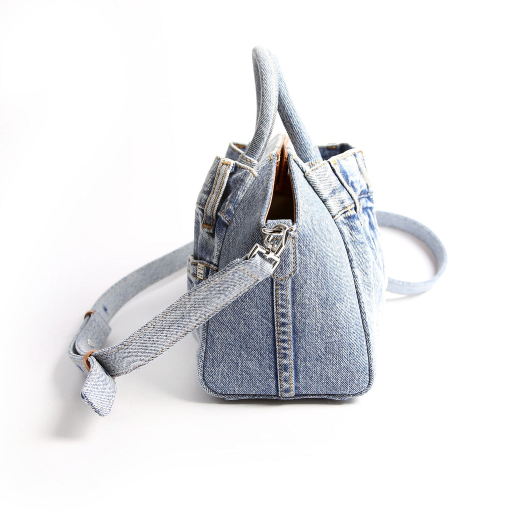 Mini Antigona Lock Denim