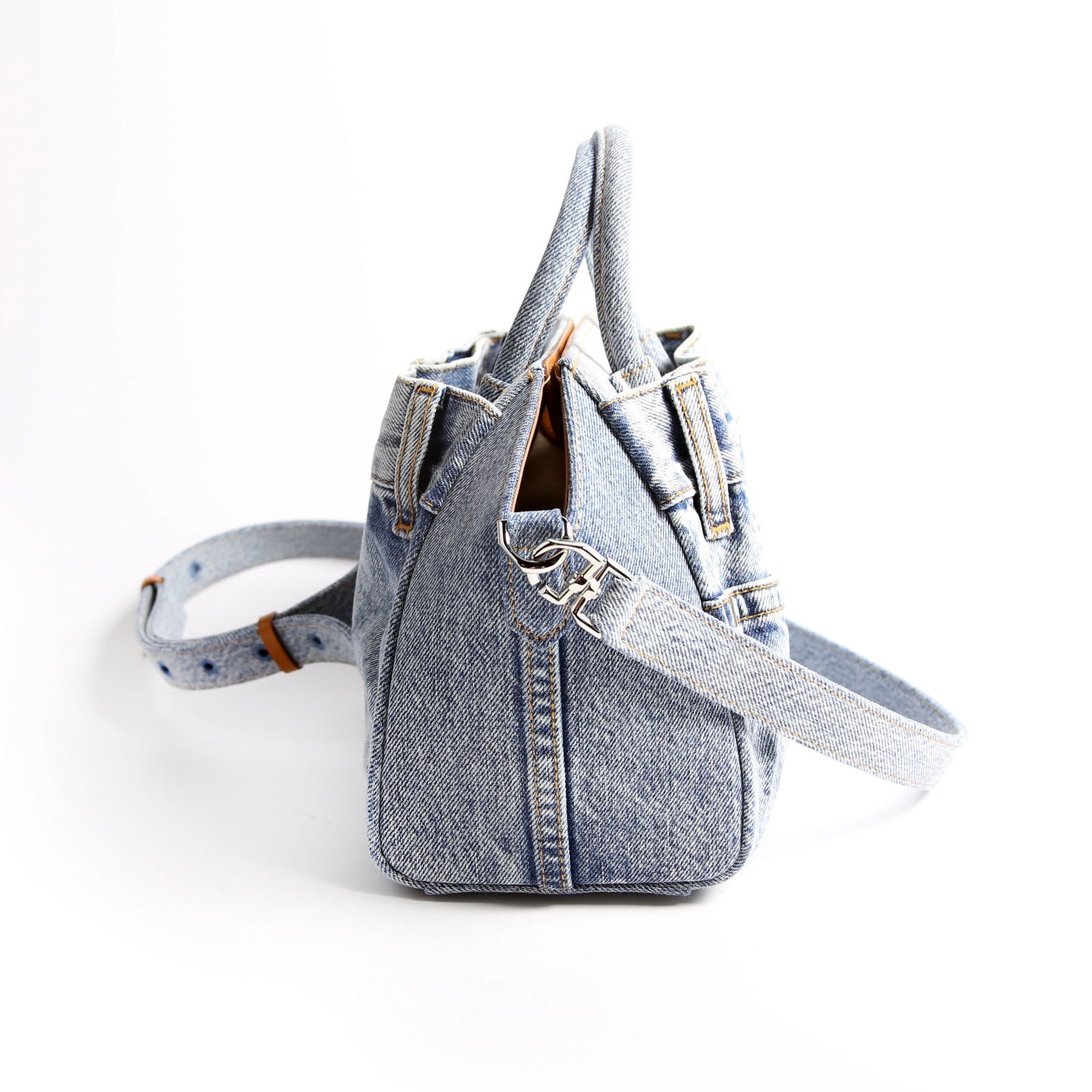 Mini Antigona Lock Denim