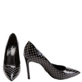 Pointed Toe Leather Pumps Size 39.5 Black