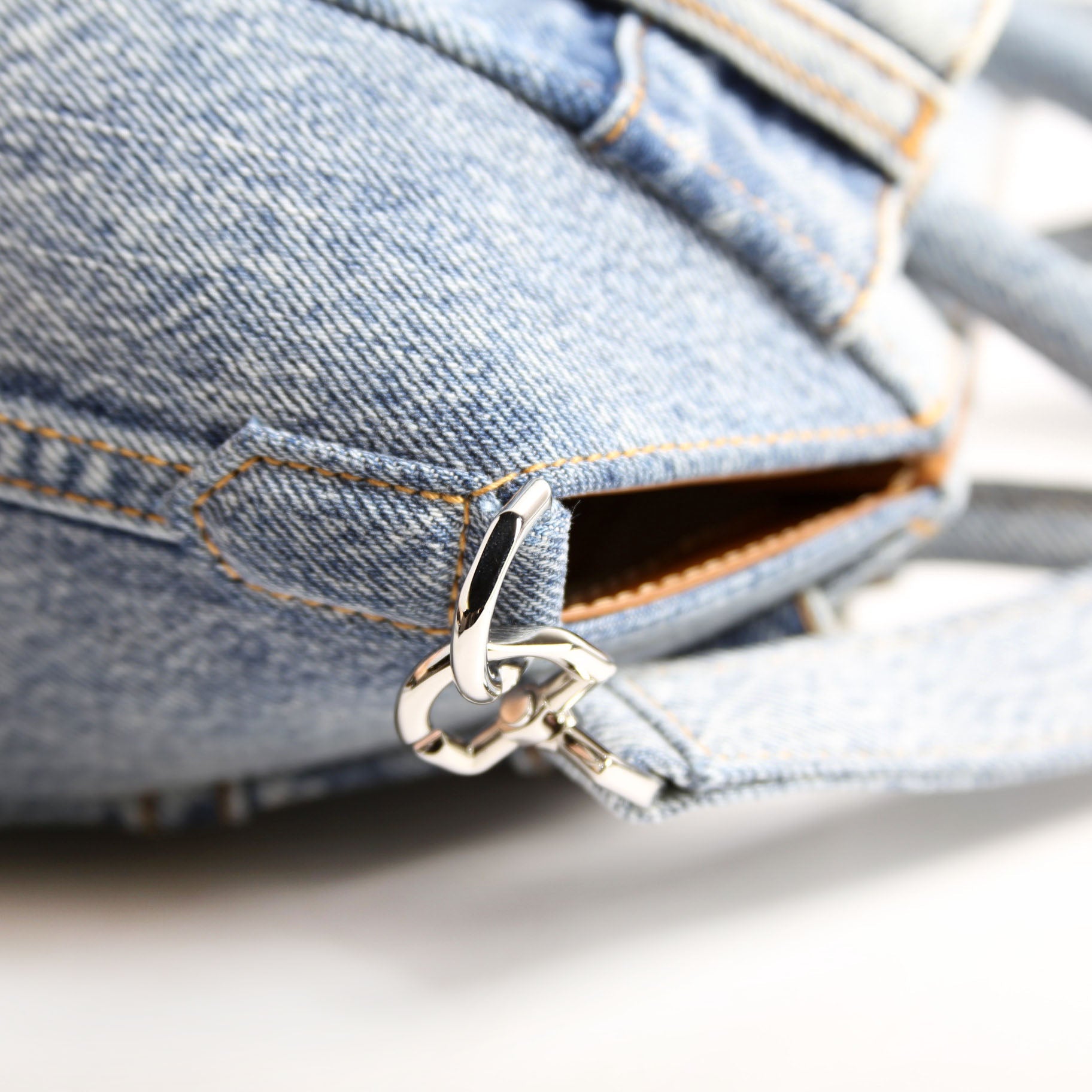 Mini Antigona Lock Denim