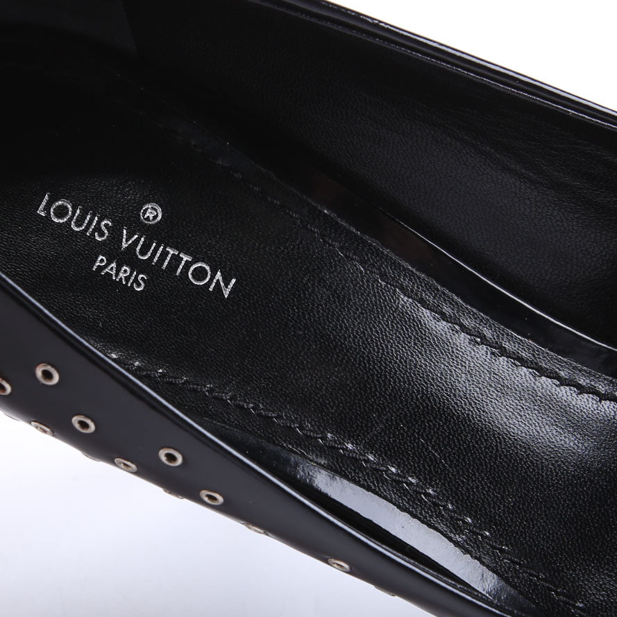 Pointed Toe Leather Pumps Size 39.5 Black
