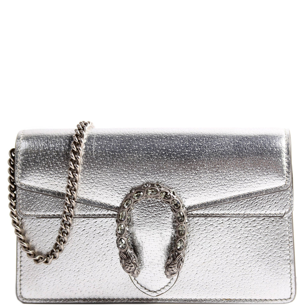 476432 Dionysus Metallic Leather Super Mini Silver