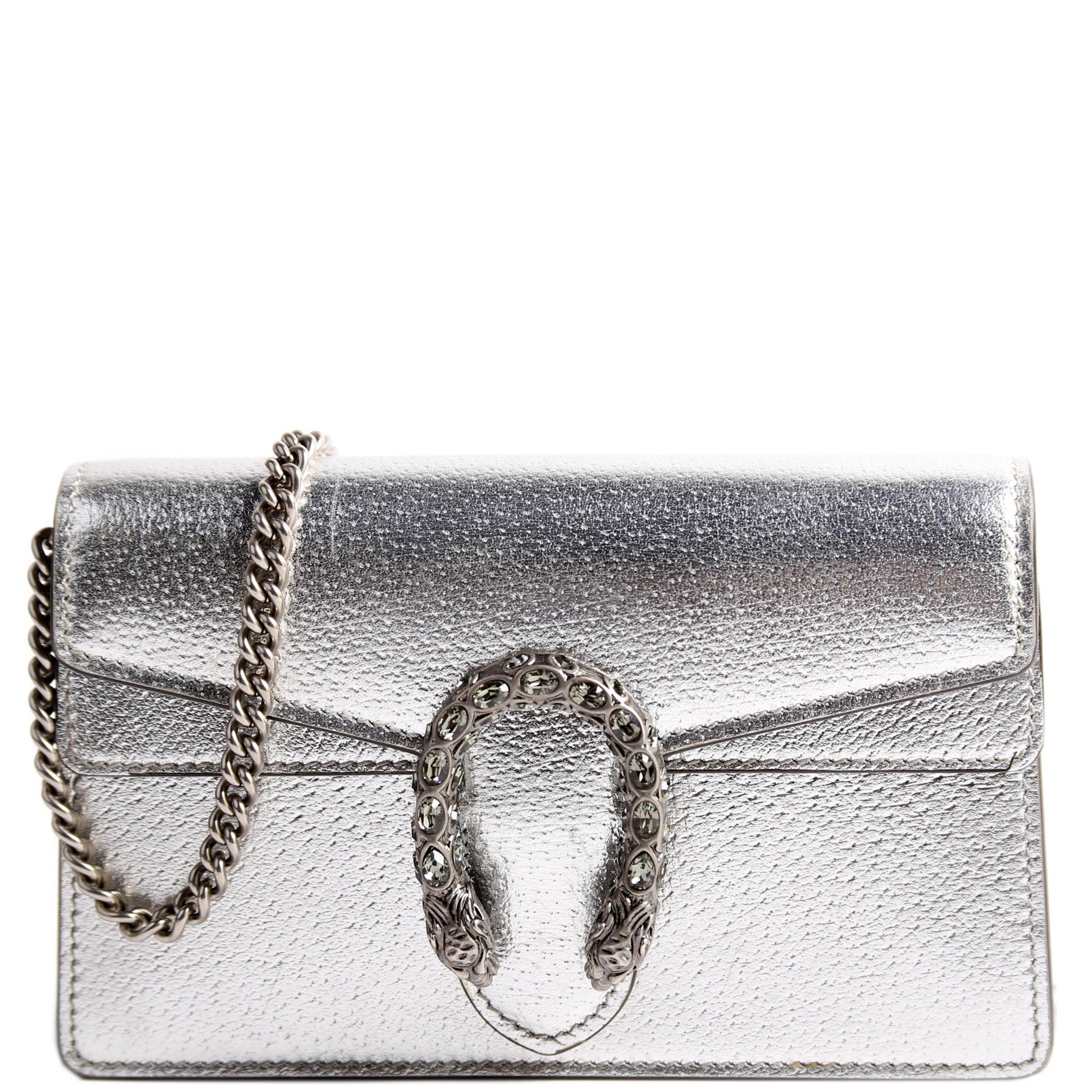 476432 Dionysus Metallic Leather Super Mini Silver