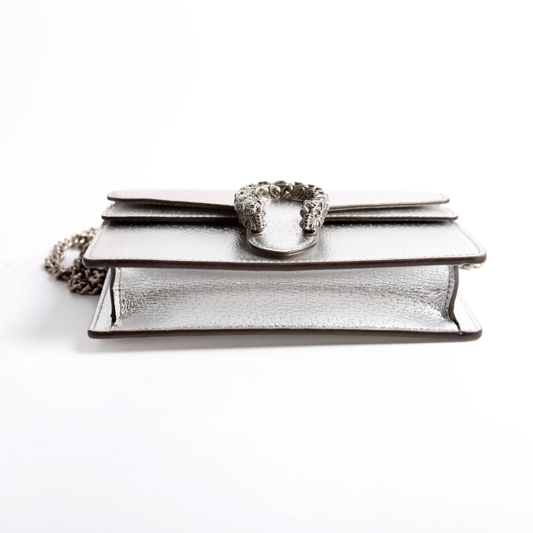 476432 Dionysus Metallic Leather Super Mini Silver