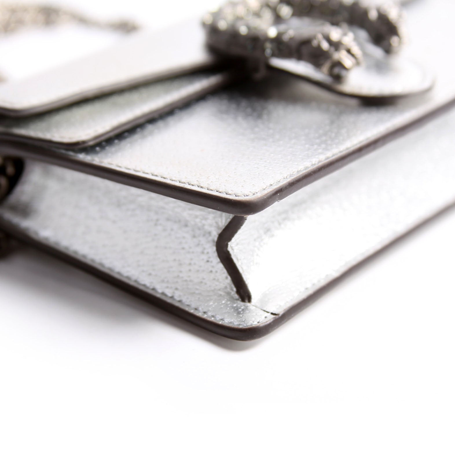 476432 Dionysus Metallic Leather Super Mini Silver