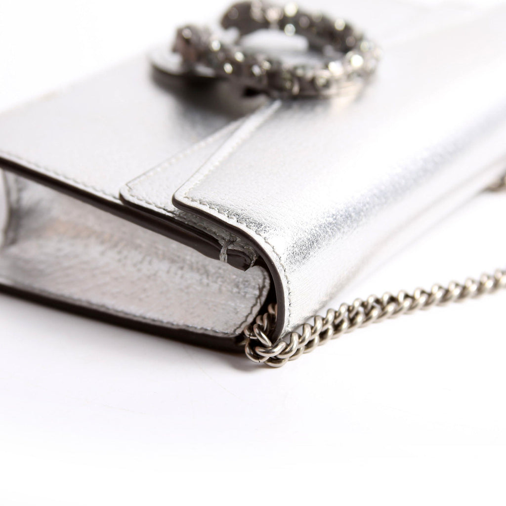 476432 Dionysus Metallic Leather Super Mini Silver