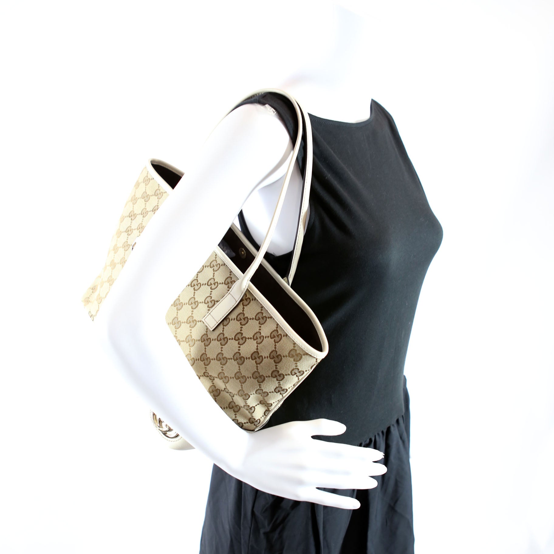 169946 Britt Shoulder Bag Small Beige/White