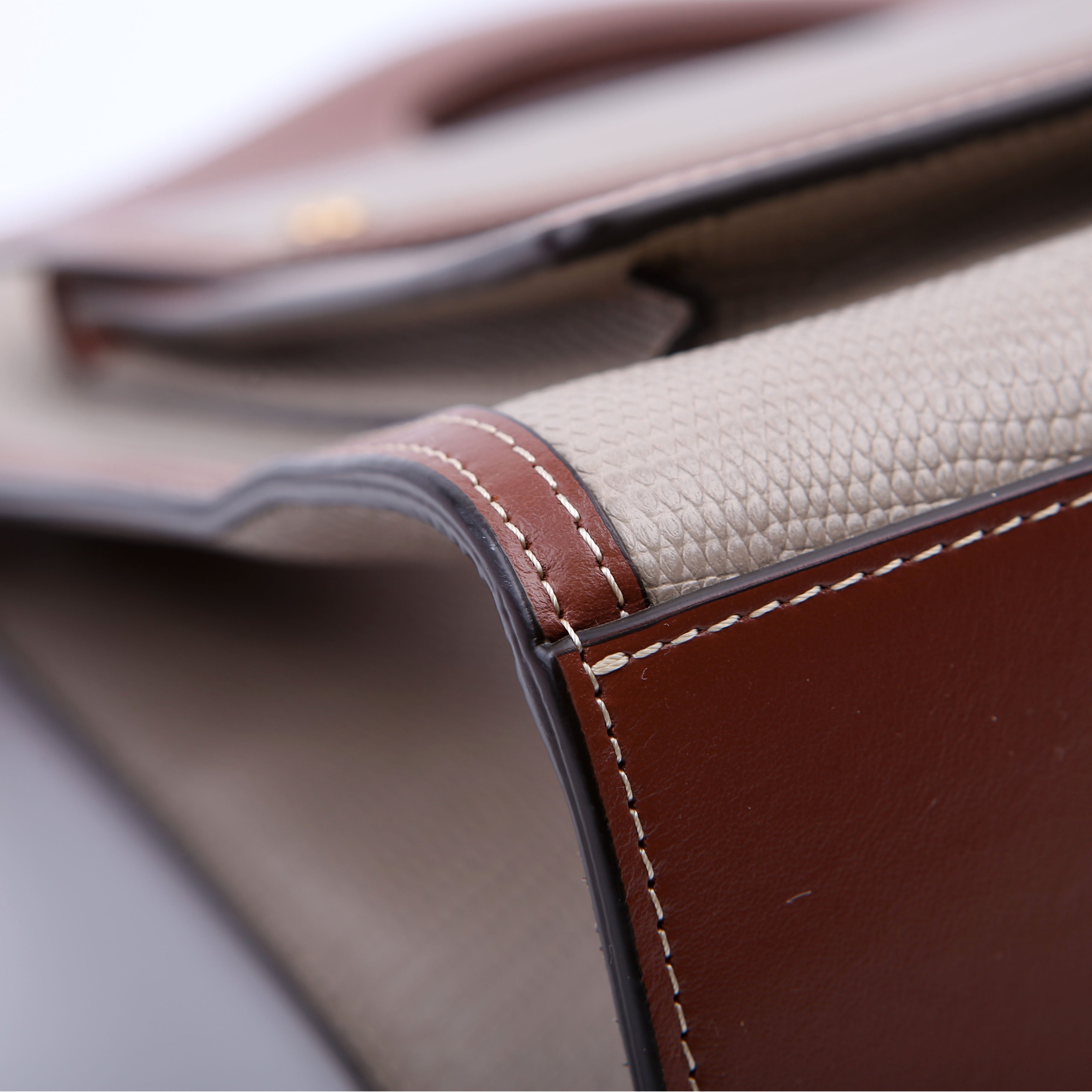 Pocket Tote Medium Lizard Embossed Beige