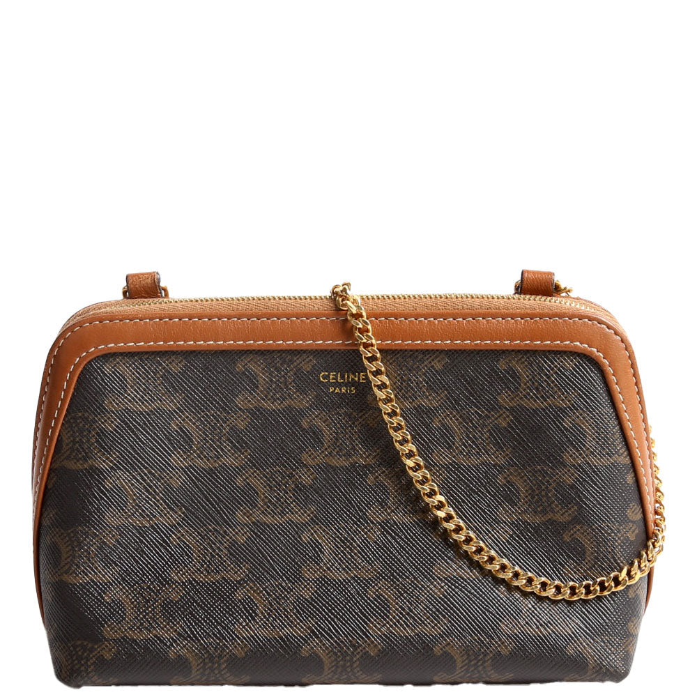 Clutch With Chain Triomphe Canvas