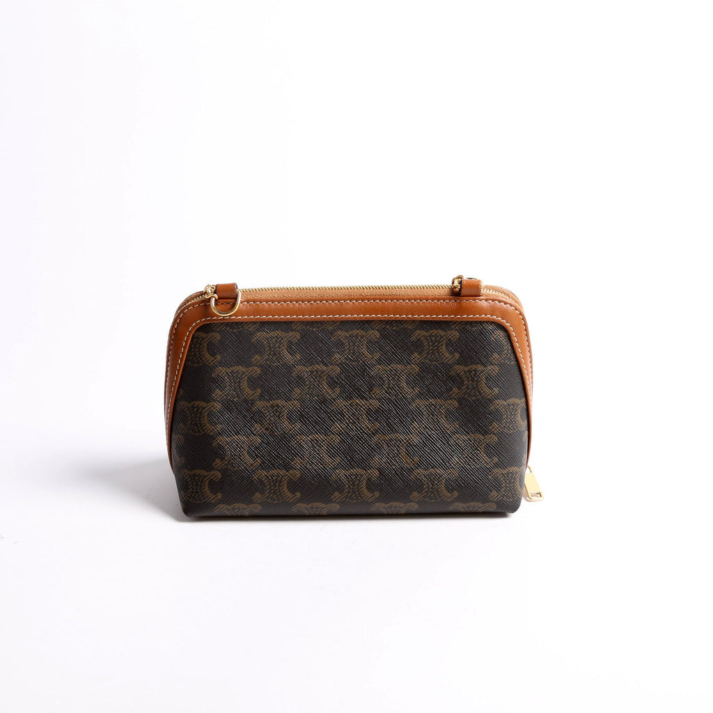 Clutch With Chain Triomphe Canvas