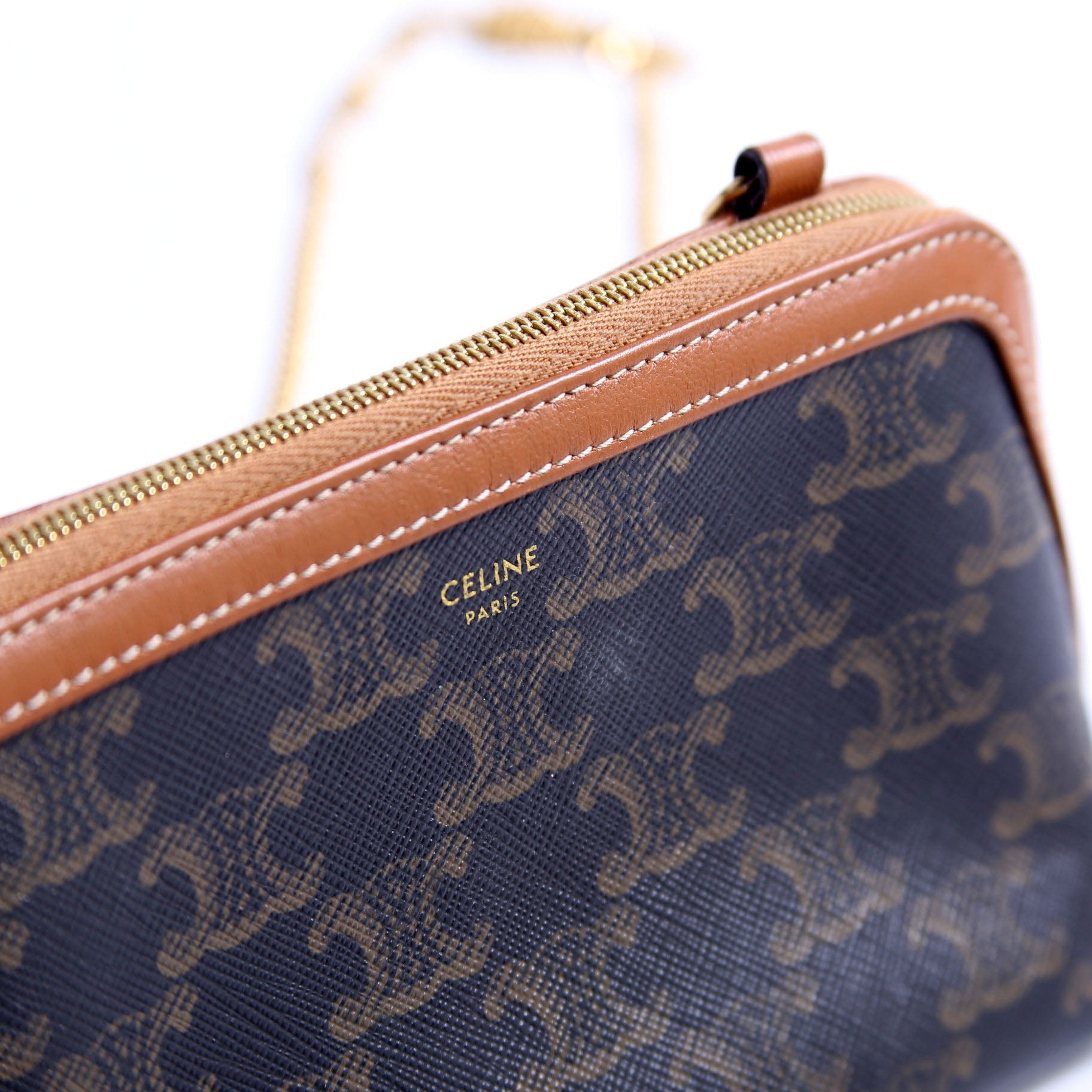 Clutch With Chain Triomphe Canvas