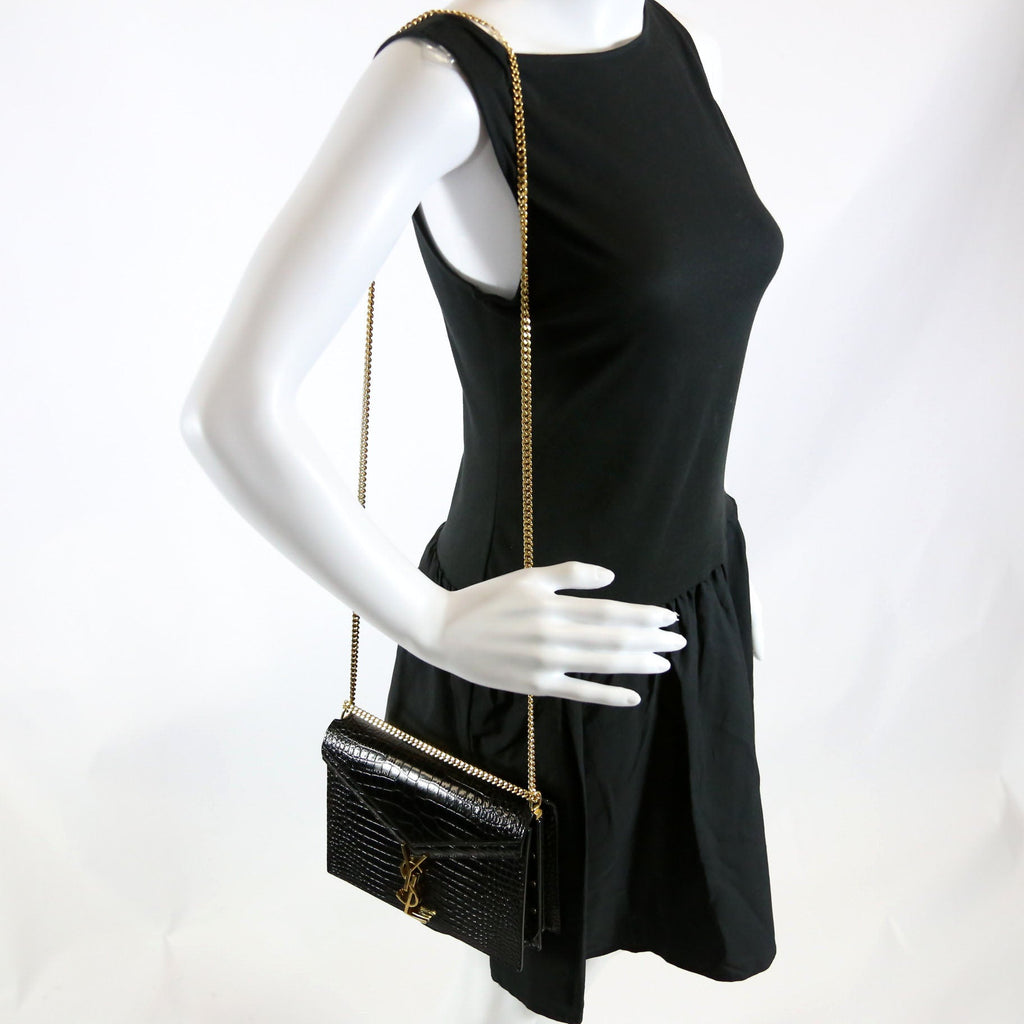 Grain De Poudre Cassandra Crocodile Embossed Chain Bag Medium 532750