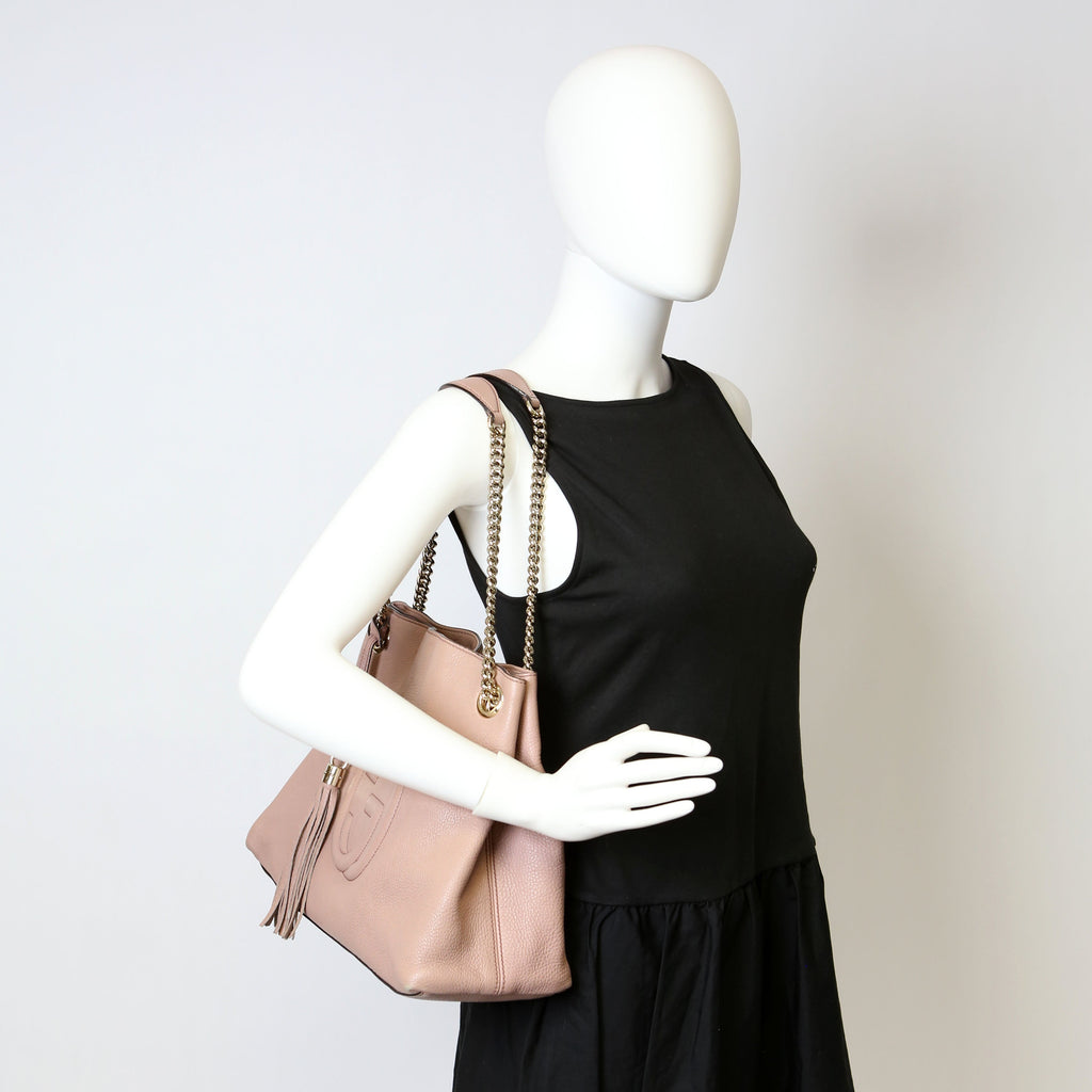 Gucci 308982 Soho Leather Shoulder Medium Mauve