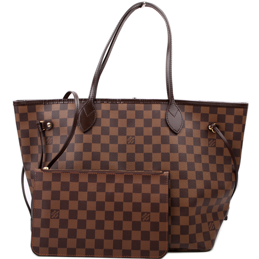 Neverfull With Wallet MM Damier Ebene Red