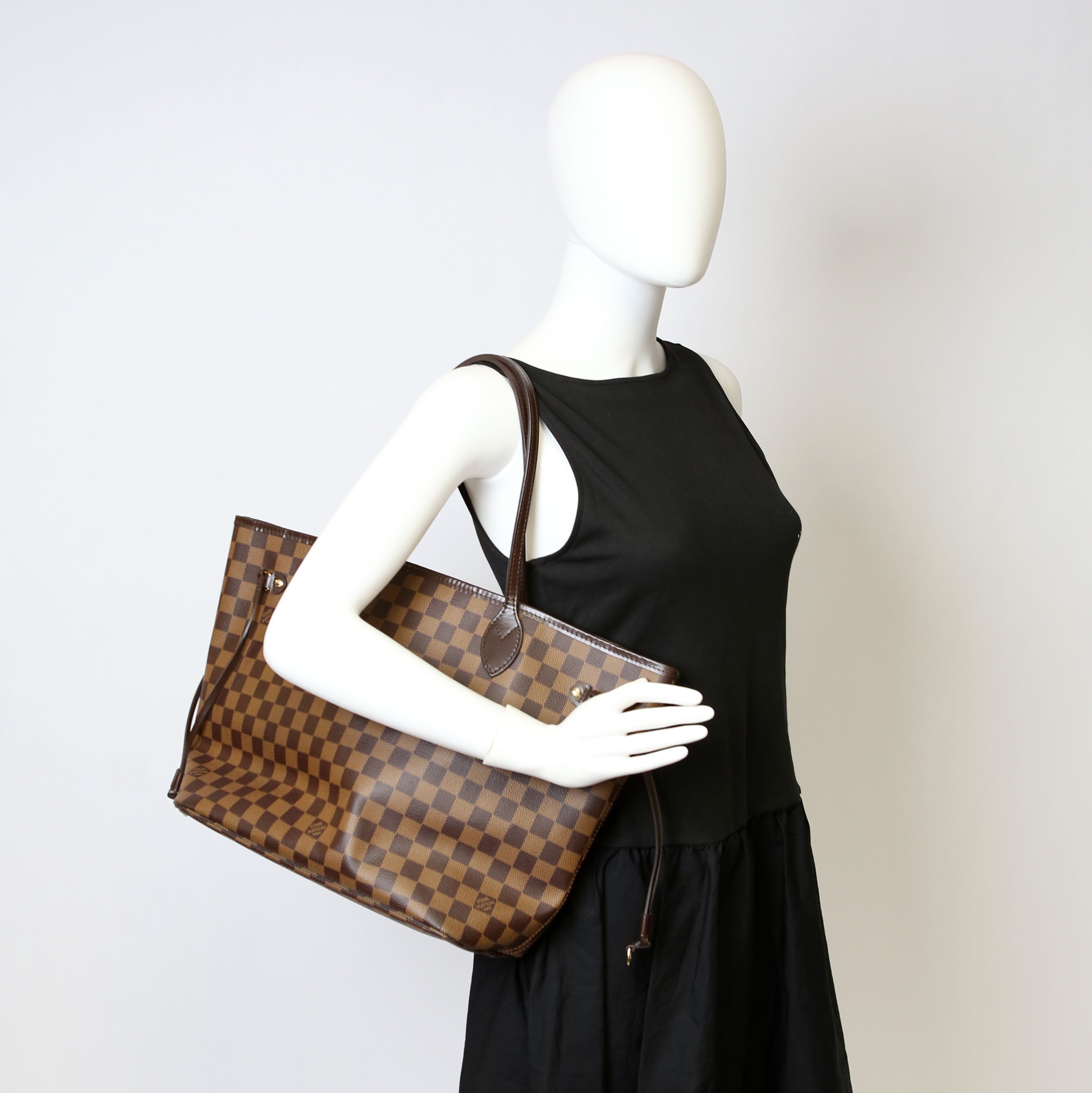 Neverfull With Wallet MM Damier Ebene Red