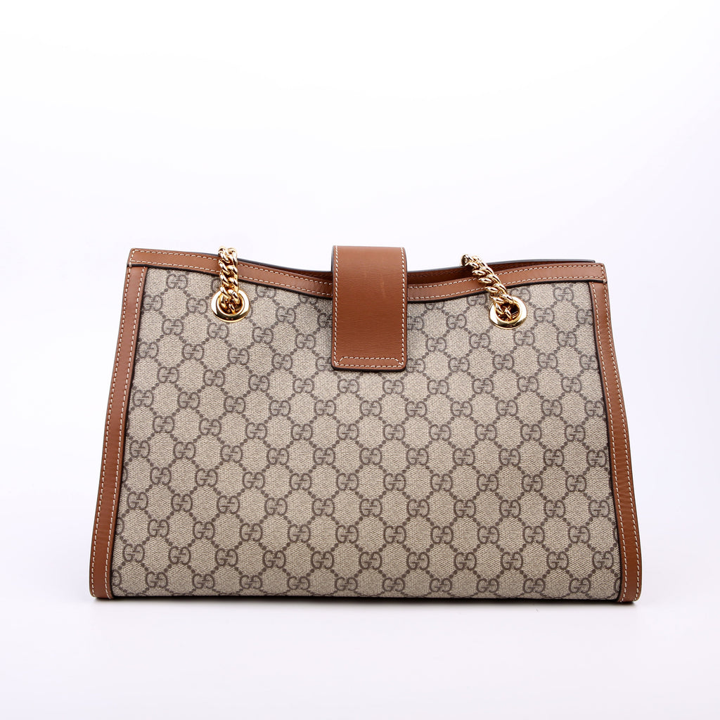 479197 Padlock GG Shoulder Medium Brown