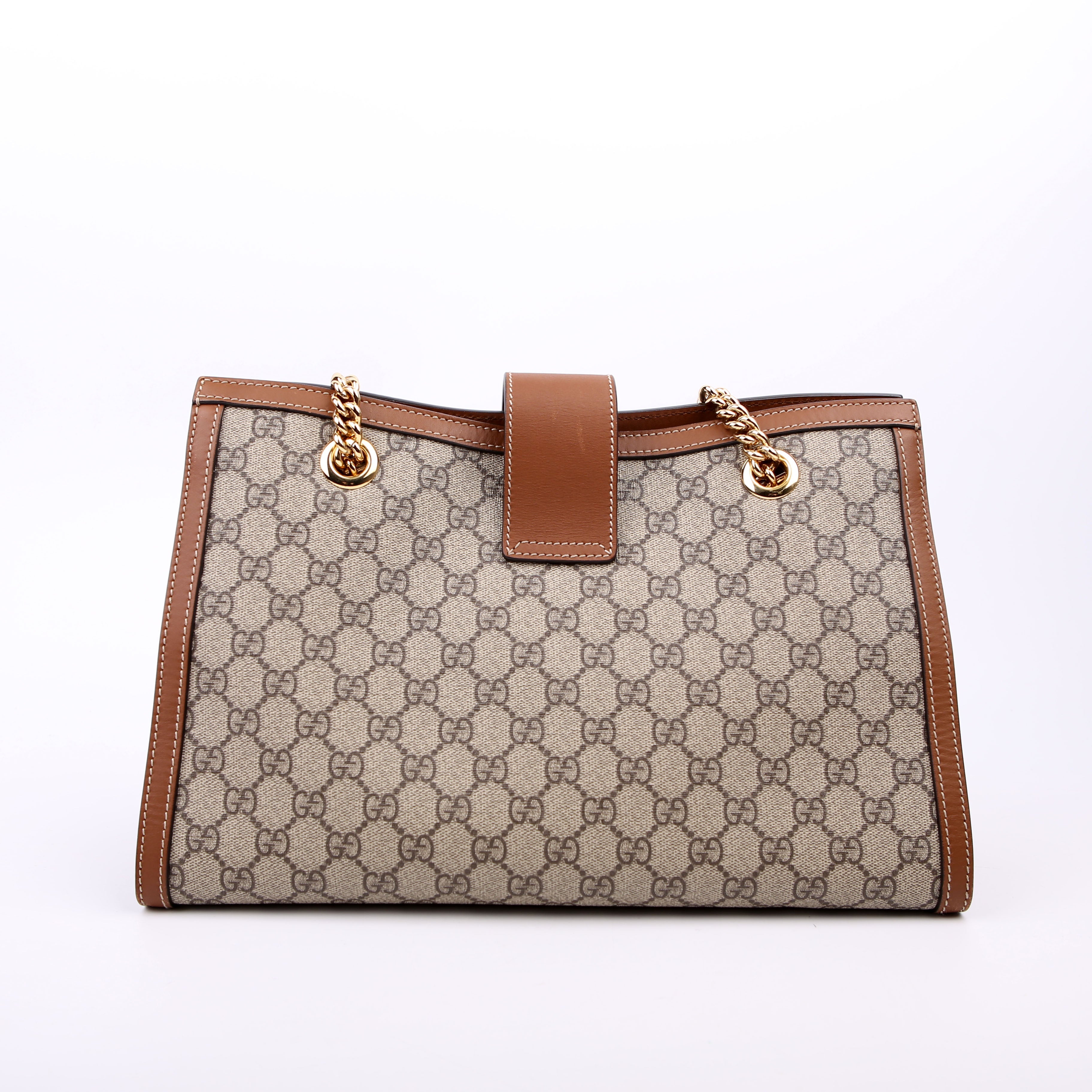 479197 Padlock GG Shoulder Medium Brown