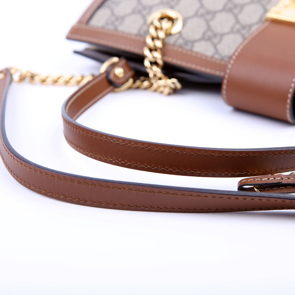 479197 Padlock GG Shoulder Medium Brown