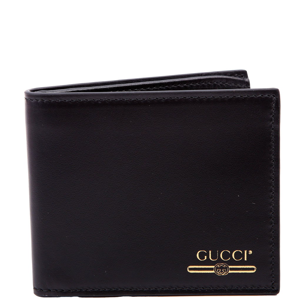 547858 Interlocking G Logo Bi-Fold Wallet Black