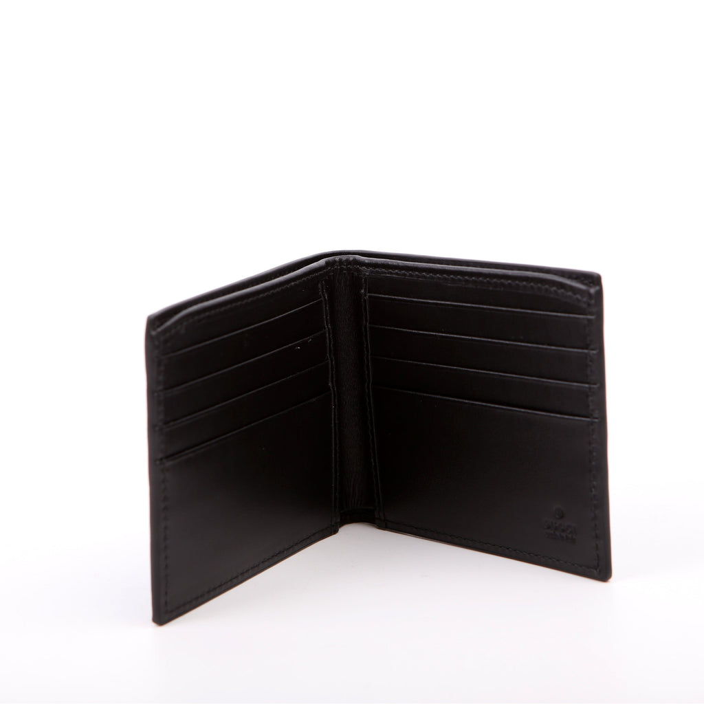 547858 Interlocking G Logo Bi-Fold Wallet Black